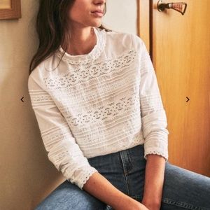 Beautiful Ecru Sezane Blouse, Size S/M